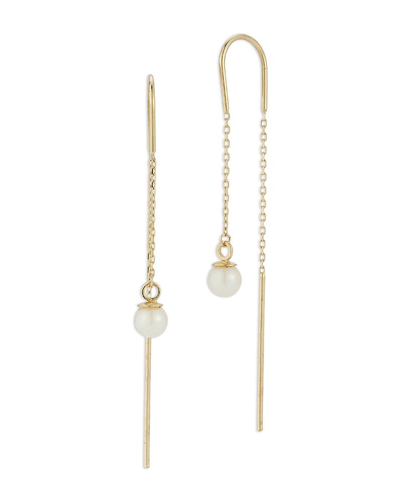 Bloomingdale's Fine Collection Cultured Pearl Threader Earrings in 14K Yellow Gold