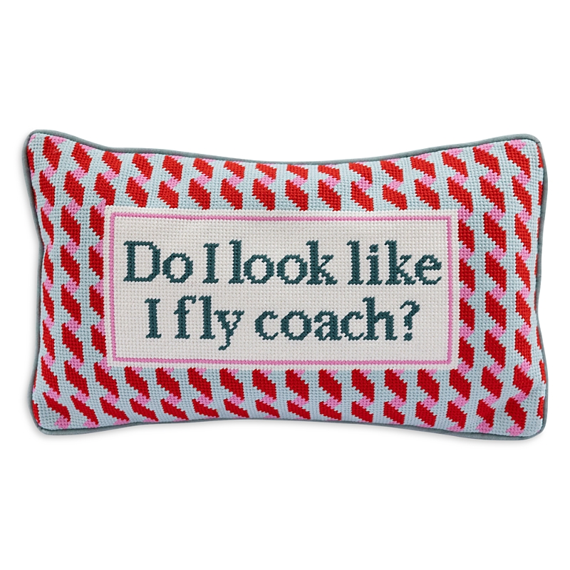 Furbish Studio Fly Coach Needlepoint Pillow, 15 X 9 In Blue