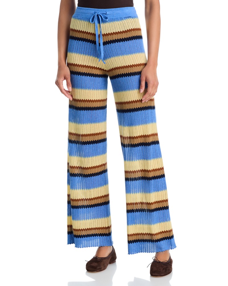 Guest In Residence Silk Blend Palazzo Pants in Delft Blue