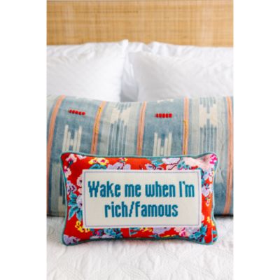 Rich And Famous Needlepoint Pillow, 15" x 9"