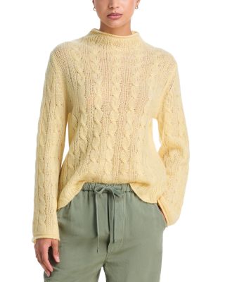 Cable Knit Mock Neck Sweater