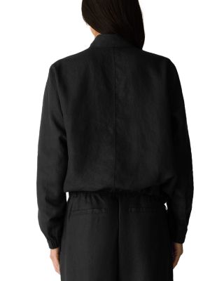 Stand Collar Linen Jacket