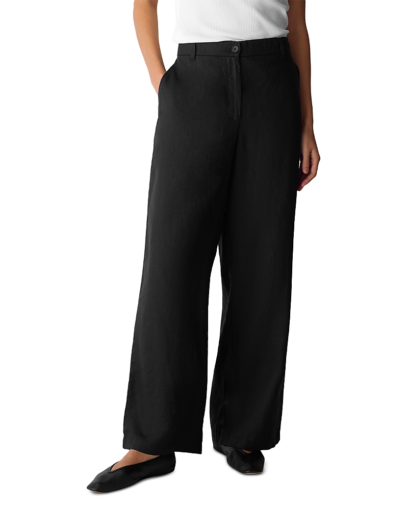 Eileen Fisher High Rise Wide Leg Linen Pants
