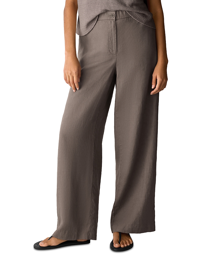 Eileen Fisher High Rise Wide Leg Linen Pants