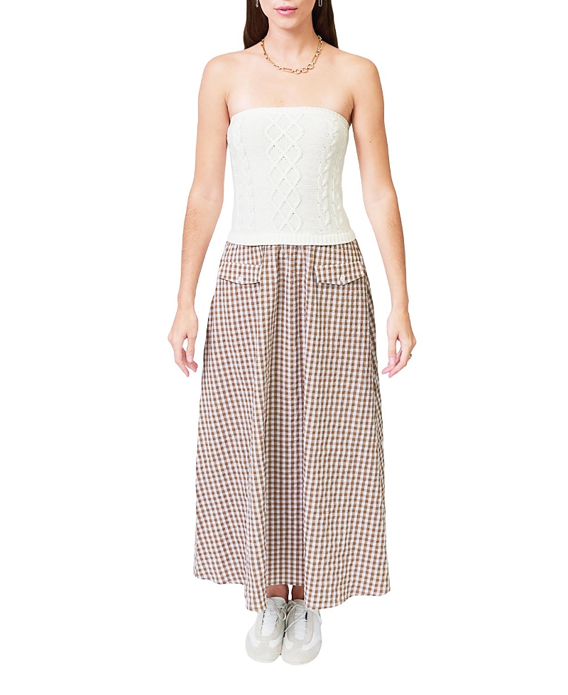 Central Park West Women's Laurel Cable Gingham Twofor Dress