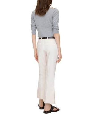  Cropped Wool Flared Trousers