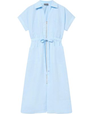  Women's Linen Midi Shirt Dress