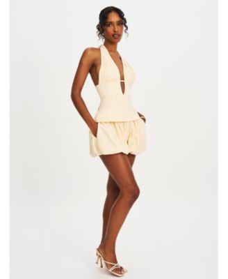  Quinzelle Linen Bubble Shorts