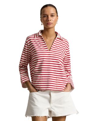 Striped Split Placket Mariner Tee