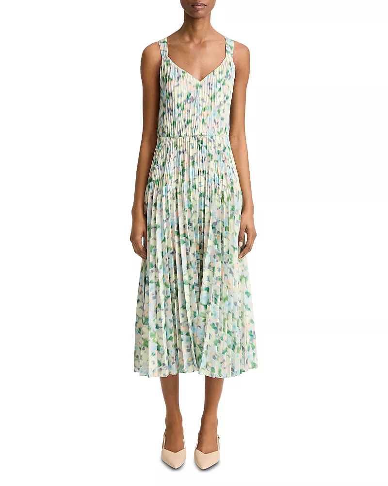 Vince Painted Garden V Neck Dress