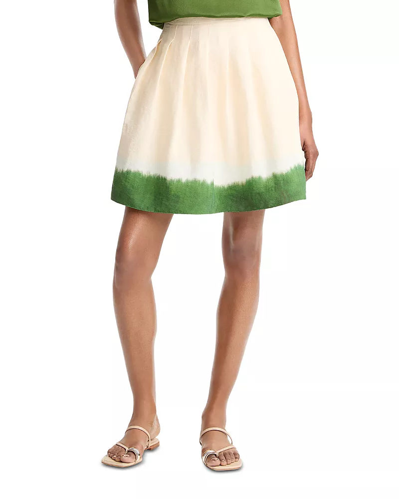 Vince Dip Dye Pleated Skirt