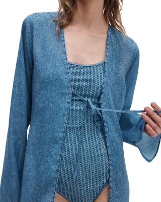 rb Miramar Crinkled Swim Cover-Up Top