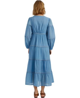  Women's Cotton Rainbow Scallop Dress