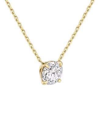  Solitaire Necklace in 14K Gold, 1.5ctw Round Brilliant Lab Grown Diamond