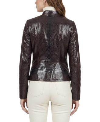  Metis Suede Pythn Printed Zip Jacket