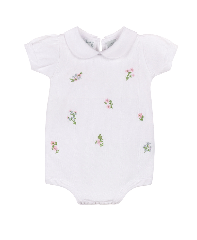Feltman Brothers Girls' Embroidered Garden Knit Romper - Baby