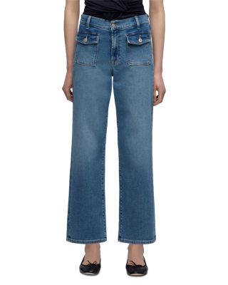 Stovepipe High Rise Straight Ankle Jeans in Aquashade