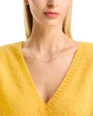 18K Yellow Gold Diamonds Love by the Inch Diamond Mini Cluster Station Necklace, 17"