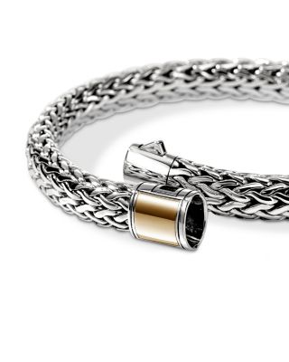 14K Yellow Gold & Sterling Silver Icon Woven Link Bracelet, 7.5mm