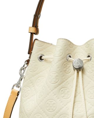 T Monogram Leather Bucket Bag