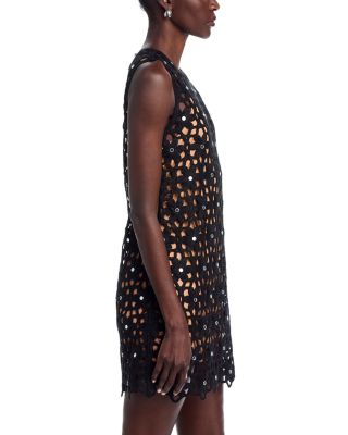 Faux Crochet Mini Dress