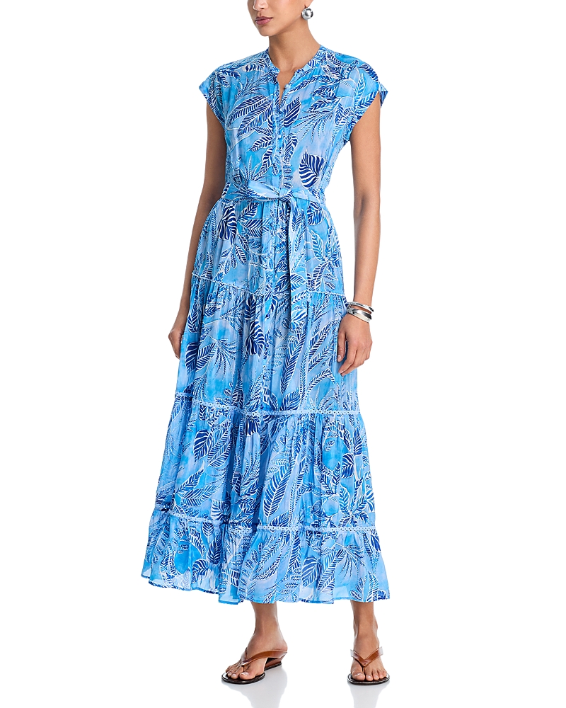 Poupette St. Barth Kora Tiered Maxi Shirtdress