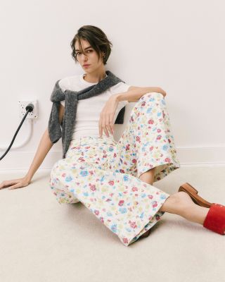 The Patch Pocket Hustler Roller Sneak Jeans in Rose Bowl