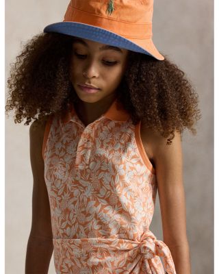 Girls' Pineapple Faux Wrap Mesh Polo Dress - Little Kid, Big Kid