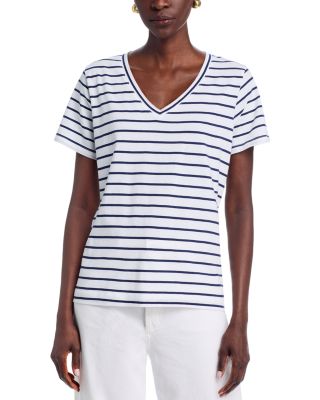 Striped V Neck Tee