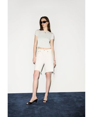 90s Comfy Mid Rise Jean Shorts in Crema