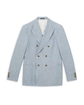 Linen Twill Double Breasted Tailored Fit Blazer