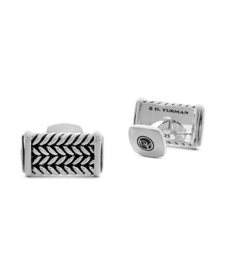 Chevron Cufflinks in Sterling Silver, 22.8mm