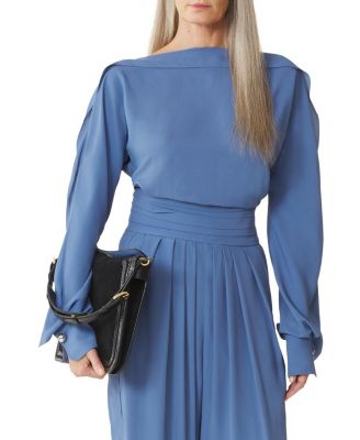 Long-Sleeved Top in Crepe De Chine