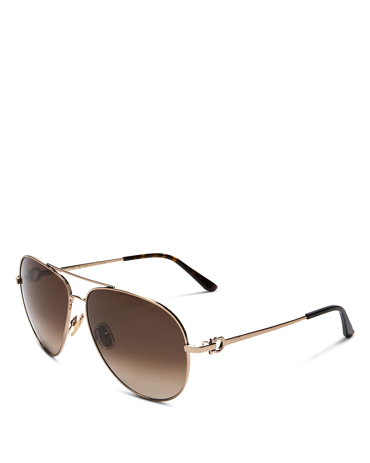 Ferragamo Timeless Collection Brow Bar Aviator Sunglasses, 61mm