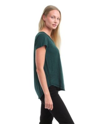  Short Sleeve Raw Hem Shirttail Tee