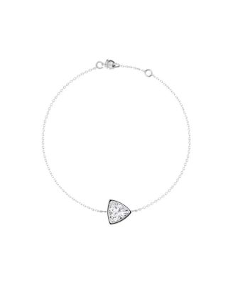 Bezel Solitaire Bracelet in 14K Gold, 0.5ctw Trillion Lab Grown Diamond 7"