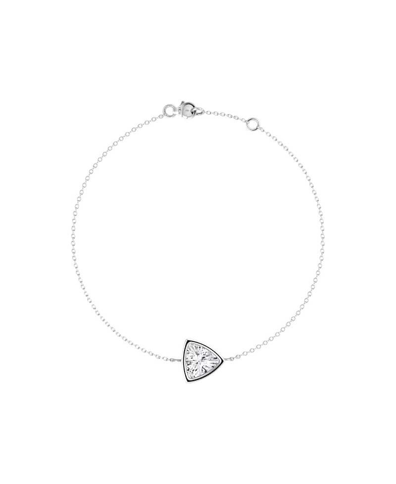 Vrai Bezel Solitaire Bracelet in 14K Gold, 0.5ctw Trillion Lab Grown Diamond 7"