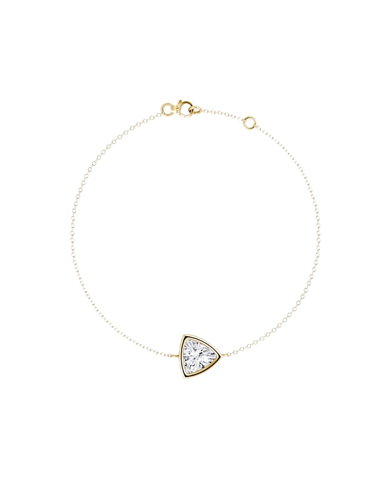 Vrai Bezel Solitaire Bracelet in 14K Gold, 0.5ctw Trillion Lab Grown Diamond 7"