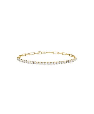  Paperclip Tennis Bracelet, Petite in 14K Gold, 1.2ctw Round Brilliant Lab Grown Diamonds