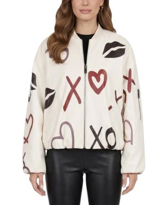  Nappa Leather Bomber Zip Jacket