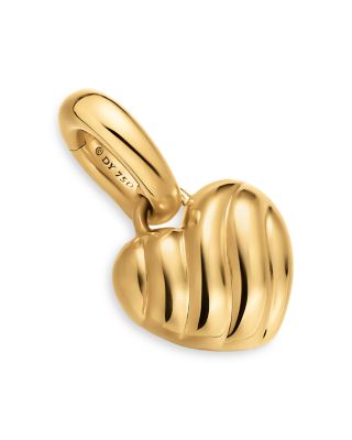 Petite Puffy Cable Heart Amulet in 18K Yellow Gold, 7.4mm