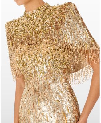  Ellen Mock-Neck Beaded Top