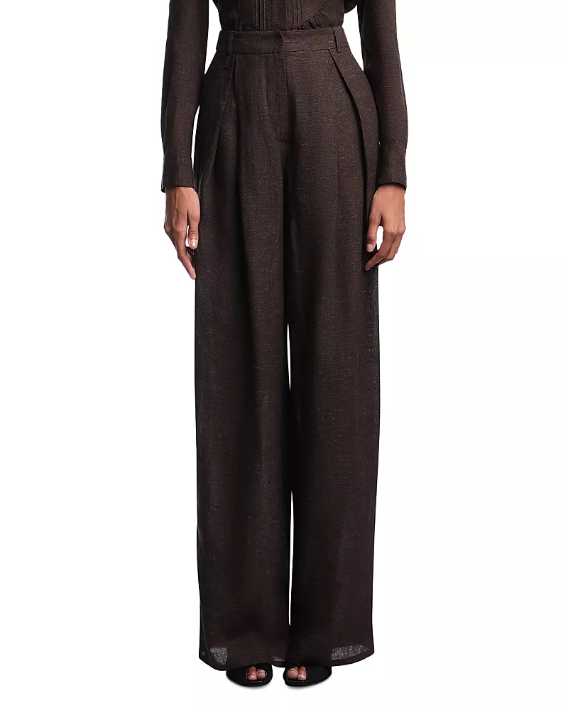 Emporio Armani Linen Blend Chambray Trousers