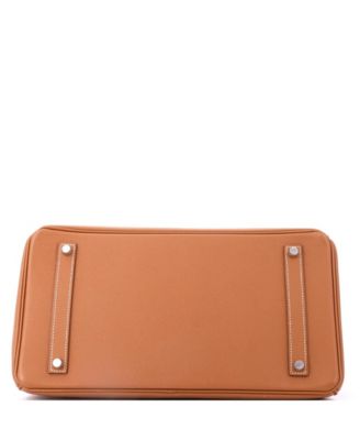 Birkin 35 Handbag Brown Epsom with Palladium Hardware