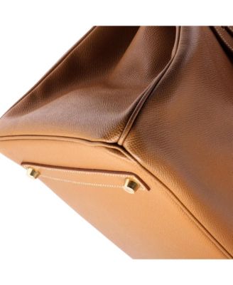 Birkin 35 Handbag Brown Veau Grain Lisse with Gold Hardware