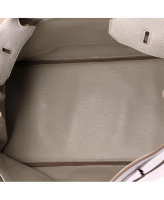 Birkin 40 Handbag Grey Togo with Palladium Hardware