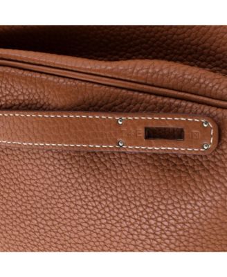 Birkin 35 Handbag Brown Clemence with Palladium Hardware