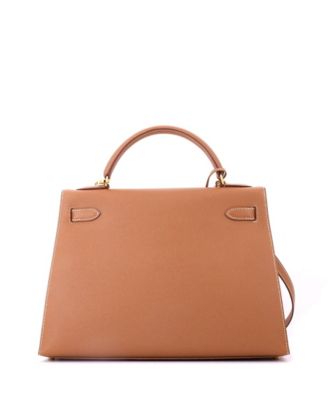 Kelly 32 Handbag Brown Courchevel with Gold Hardware