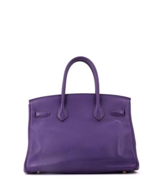 Birkin 30 Handbag Purple Swift with Gold Hardware