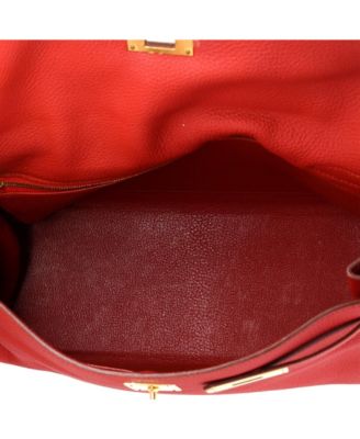 Kelly 32 Handbag Red Togo with Gold Hardware